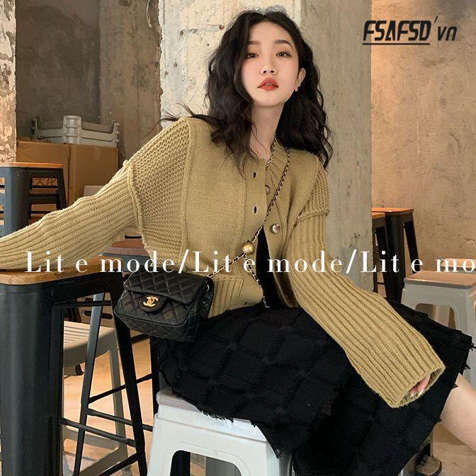 Áo Khoác Cardigan Dệt Kim Cổ Tròn Dáng Ngắn Thời Trang Thu Đông 2022 Mới Cho Nữ