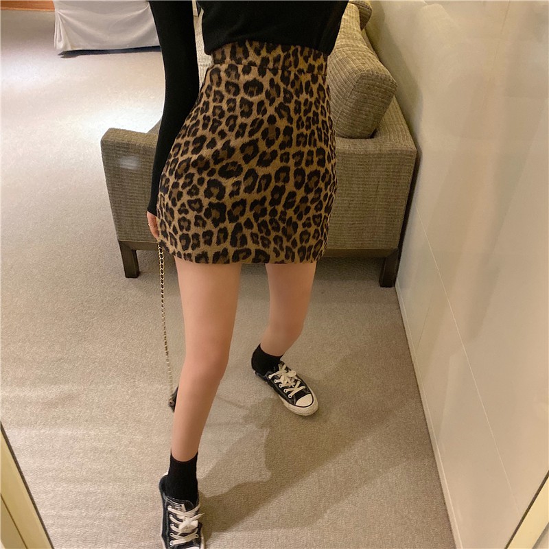 Chân Váy Len Xiaozhainv Họa Tiết Da Beo Cá Tính Dành Cho Bạn Nữ | BigBuy360 - bigbuy360.vn