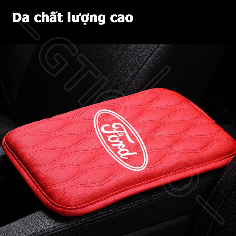 GTIOATO Đệm Tì Tay Ô Tô Đệm Da Lót Hộp Tỳ Tay Đệm Tỳ Tay Ô Tô Lót Hộp Tỳ Tay Đệm Kê Tay Cho Xe Hơi MiếNg LóT ChốNg ThấM ĐệM Tỳ Tay Trang Trí NộI ThấT Ô Tô Cho Ford Ranger Focus Everest Transit Fiesta Ecosport Mustang Raptor Explorer