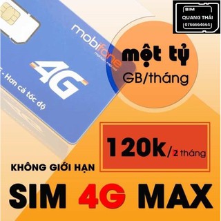 Sim 4G Mobifone max băng thông - xài thaga ko lo về cước - sim mobi f120wf -Miển phí 2 tháng