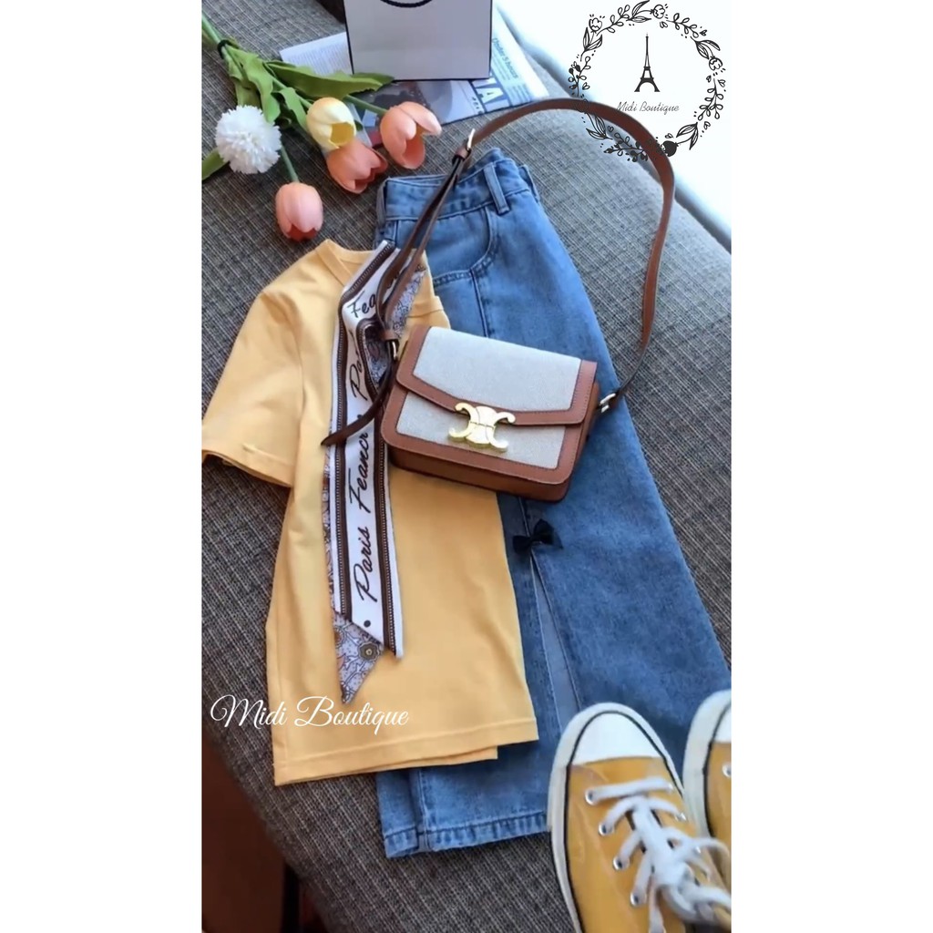 Chân váy jean, chân váy xẻ jean dáng chữ A thời trang nữ Midi Boutique | BigBuy360 - bigbuy360.vn