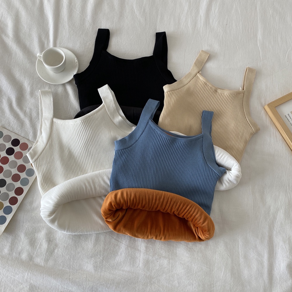 Áo hai dây nữ màu trơn thời trang Hàn Quốc