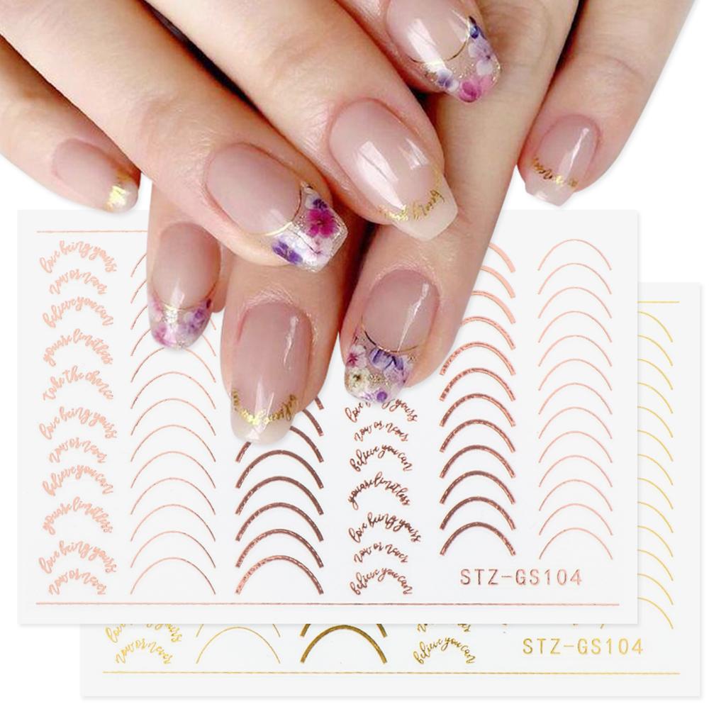 CACTU Sticker Dán Móng Họa Tiết Sọc 3D