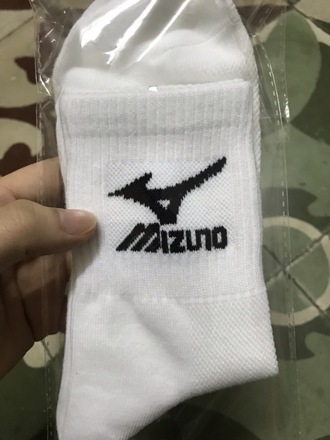 Tất thể thao mizuno cổ trung-chất liệu coton thấm hút mồ hôi