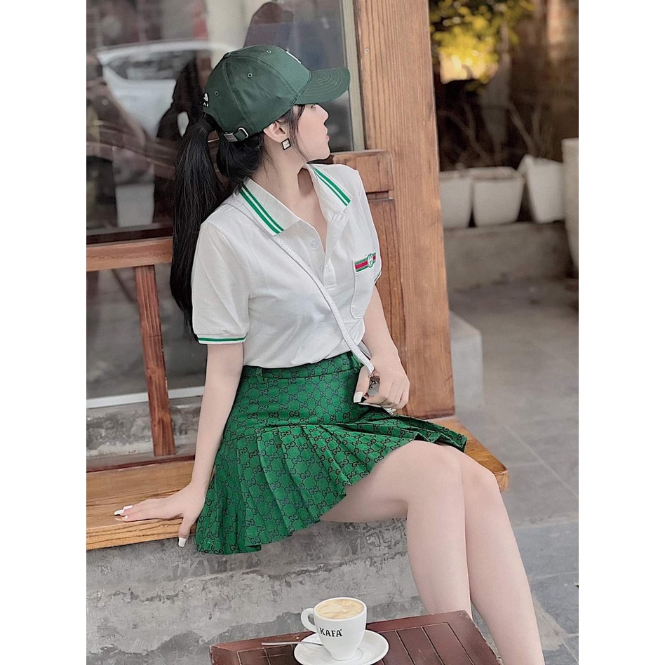 Sét GC,áo polo mix chân váy thô xếp ly mặc cực tôn dáng | BigBuy360 - bigbuy360.vn