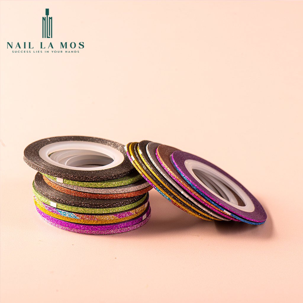 Set cuộn line nails - Dây line kim tuyến nhũ trang trí móng tay màu sắc đa dạng
