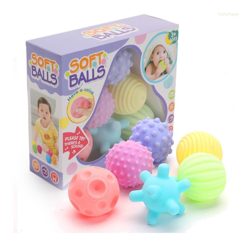 Bộ 6 bóng đồ chơi nhiều màu sắc dễ thương dành cho bé sơ sinh