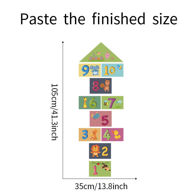 Nhãn Dán Sàn Nhà Họa Tiết Mảnh Ghép Đánh Số Sáng Tạo | Bộ Đồ Chơi Đánh Số Vui Nhộn Dành Cho Trẻ