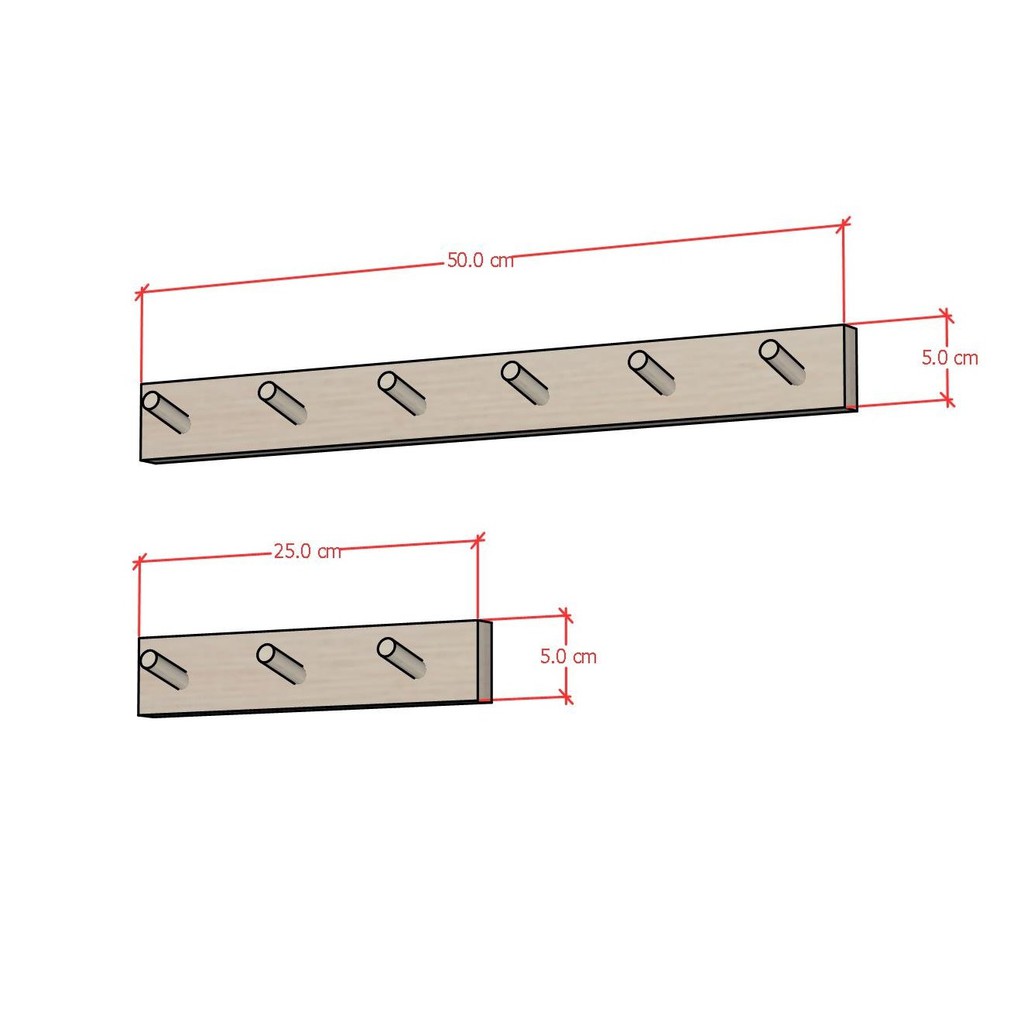 Móc gỗ gắn tường treo quần áo, phụ kiện - BENRI SHOP