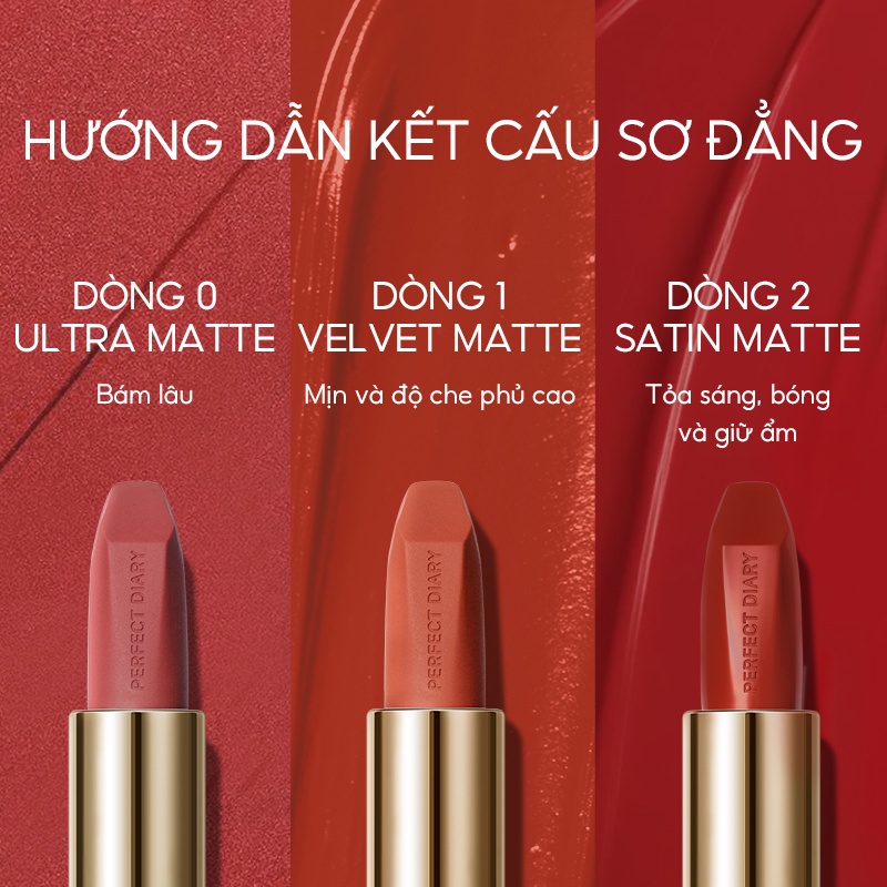 Son Lì Perfect Diary Ánh Satin Son Môi Màu Hoàn Hảo