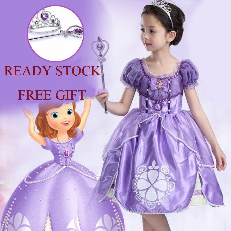 Đầm màu tím kiểu dáng công chúa trang phục hóa trang Halloween cực xinh cho bé gái