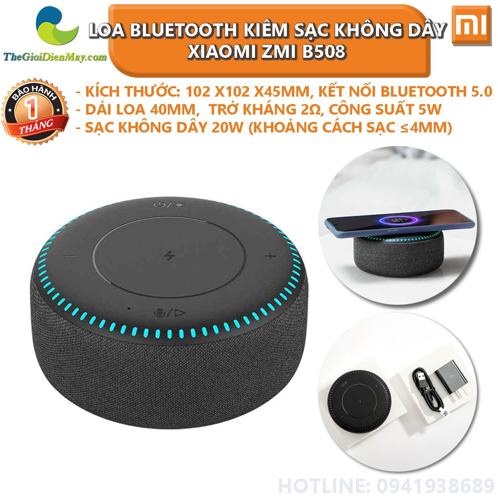 Loa Bluetooth kiêm sạc không dây 20W Xiaomi  ZMI B508 - Bảo hành 1 tháng - Shop Thế Giới Điện Máy