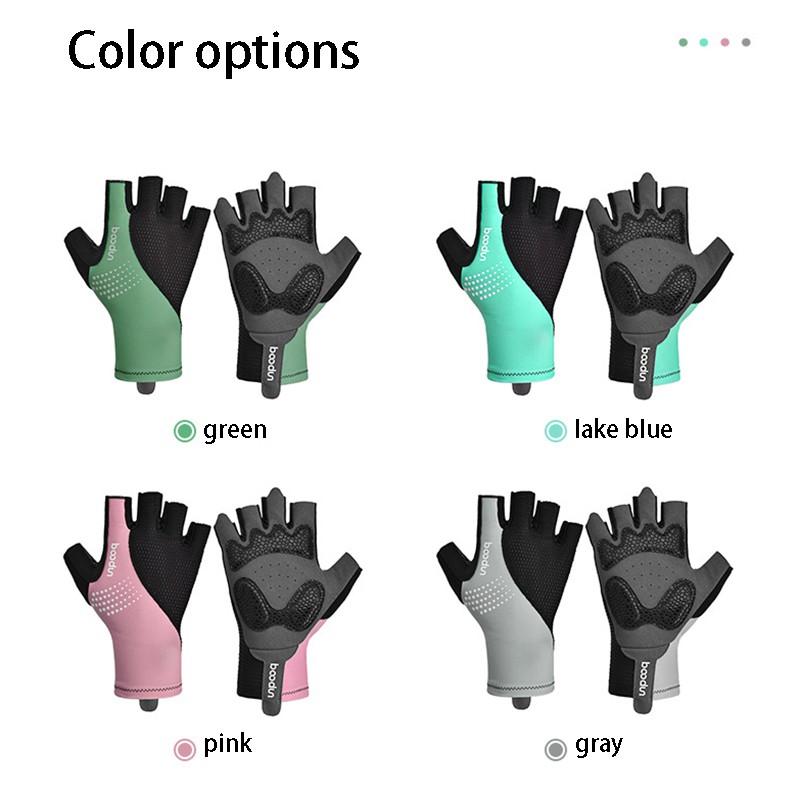 Đôi Găng Tay Hở Ngón Chống Trượt Chống Sốc Khi Đi Xe Đạp