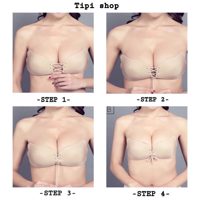 Áo lót dán ngực mẫu dây rút cánh tiên tạo khe LOẠI DÁN NGỰC