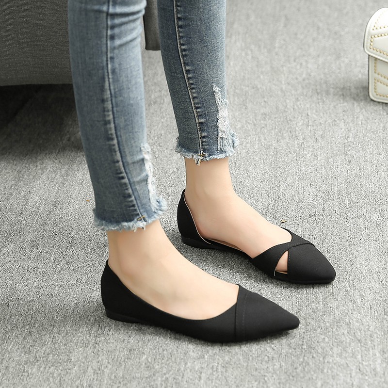 PAMELA - Giày Bệt Da Lộn Nữ Quai Đan Chéo Hàn Quốc Thời Trang 2021 - B06