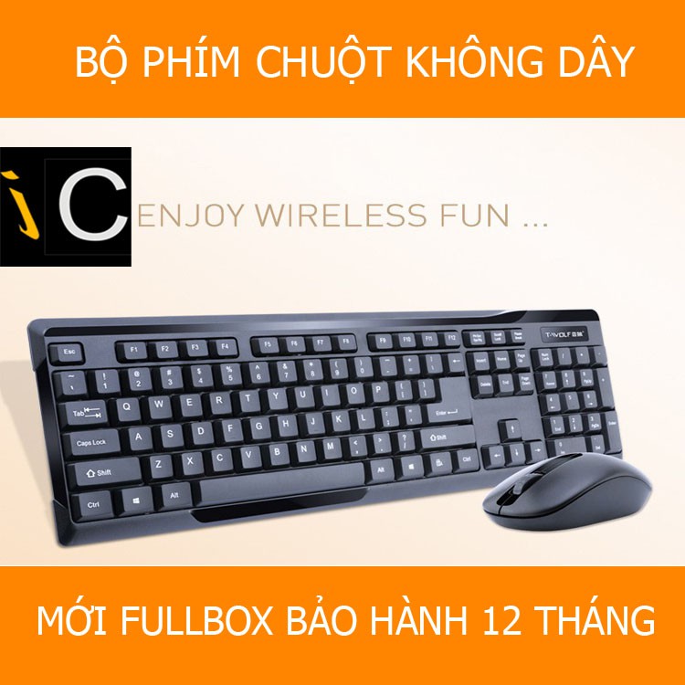 Bộ phím chuột không dây văn phòng pin 6 tháng