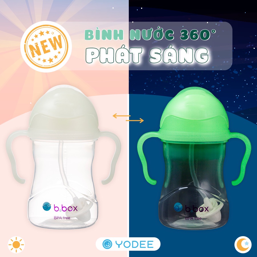 Bình nước B.BOX 360 độ cho bé tập uống nước đủ màu 240ml chống sặc, có tay cầm chống trơn - Her baby