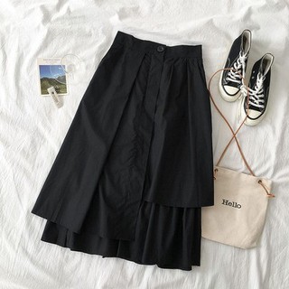 CHÂN VÁY XÒE KIỂU DÁNG CHÂN VÁY XÒE VẠT LỆCH ULZZANG BASIC - CHÂN VÁY XÒE THÔ TÀU HOT HIT