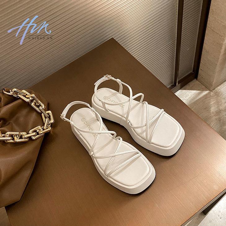 Giày Sandal Đế Dày Hở Ngón Quai Chéo Thời Trang Mùa Hè 2022 Dành Cho Nữ