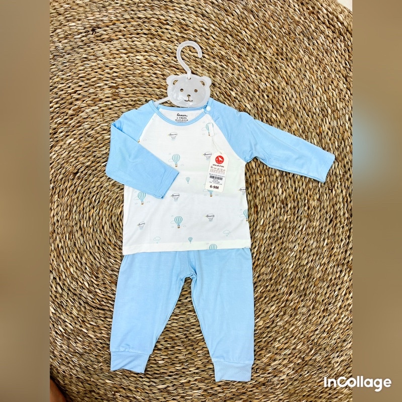 Bộ Avaler dài tay thu đông cho bé chất liệu sợi tre