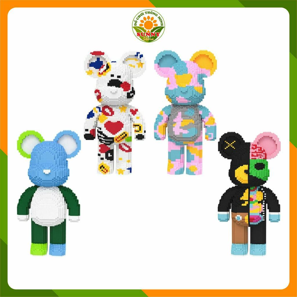 Đồ chơi lắp ghép Gấu Bearbrick cá tính - Mô hình lắp ghép 3D Gấu Bearbrick - Cao 55cm - 4600+pcs - Sunny