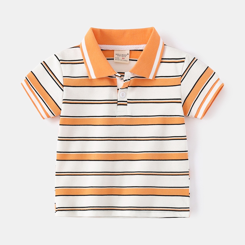 Áo thun POLO cộc tay co giãn WELLKIDS bé trai Áo có cổ bẻ trẻ em từ 2-7 tuổi