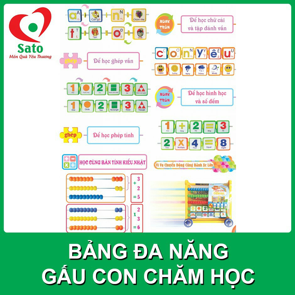 Bảng chữ cái chữ số tiếng Việt - Gấu con chăm học mẫu 1