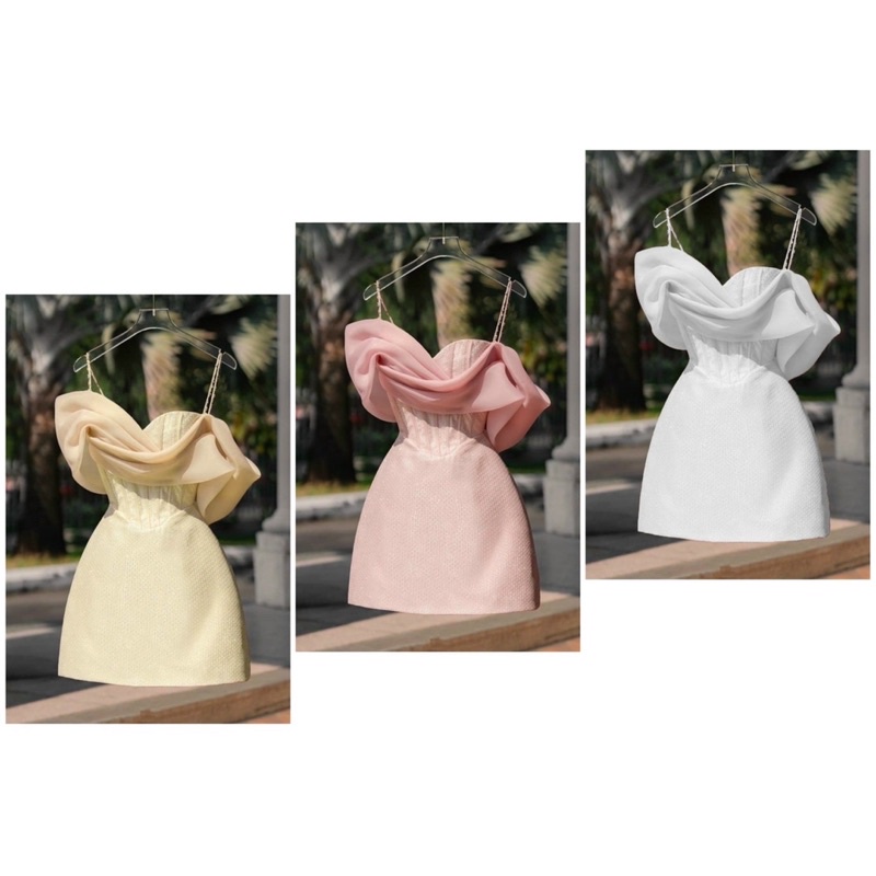 Đầm xoè mini dáng A bẹt voan mỹ trơn đơn giản TRIPBLE T DRESS - size S/M/L -MS223Y