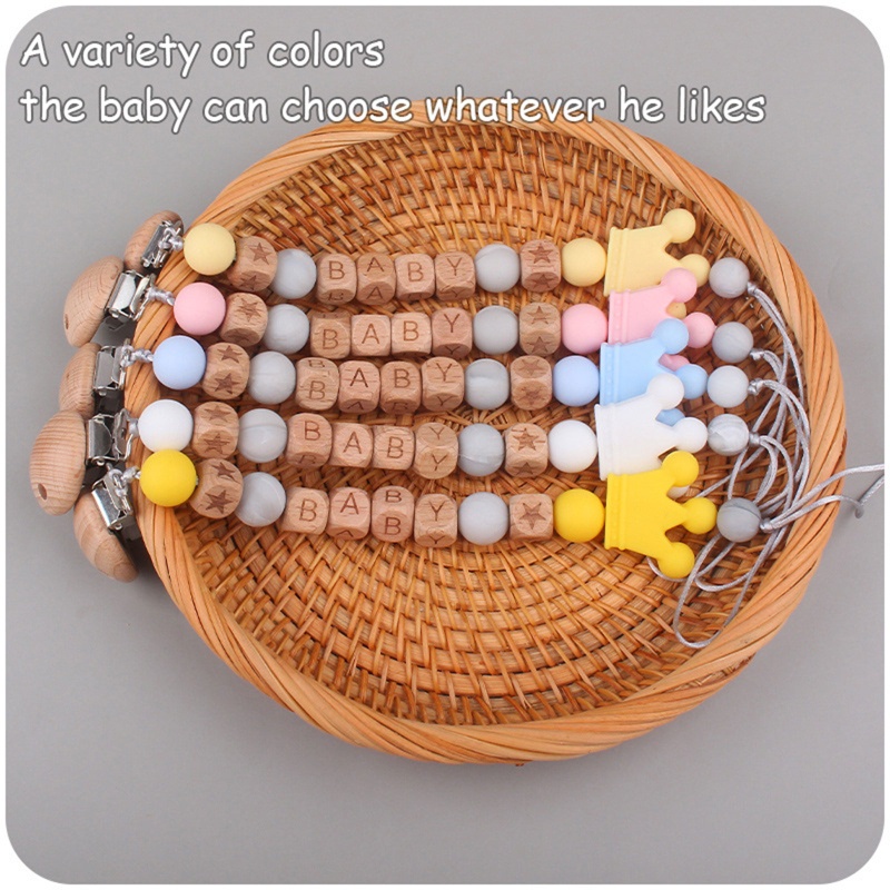 Kẹp Núm Vú Giả Bằng Silicon Hình Vương Miện Dễ Thương Cho Bé Sơ Sinh Mọc Răng