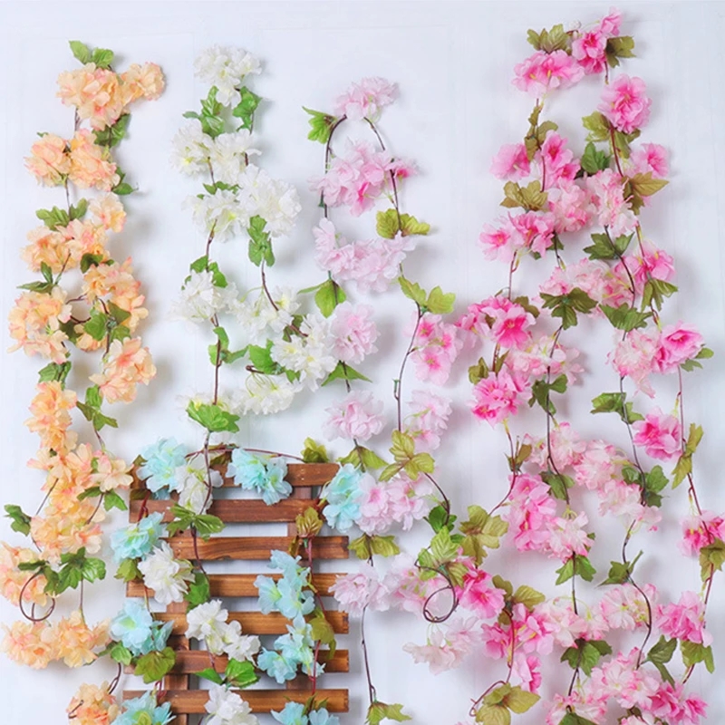 Dây Hoa Đào Giả Bằng Lụa Dùng Trang Trí Tiệc Cưới DIY