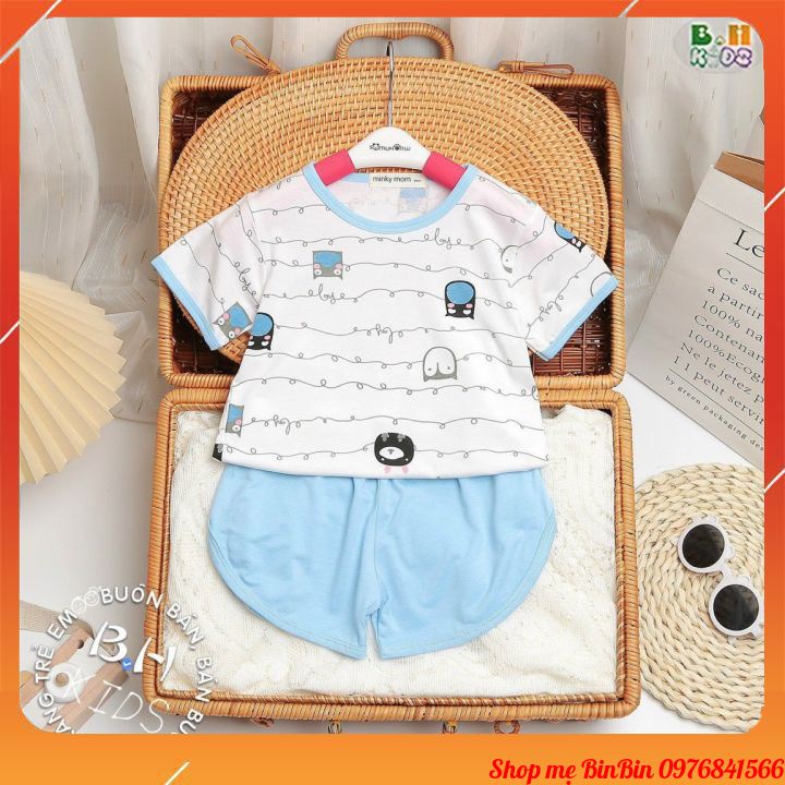 Bộ cộc tay Minky Mom họa tiết đáng yêu, chất liệu thun lạnh loại 1 mềm mịn, thoáng mát cho bé từ 7kg đến 20kg
