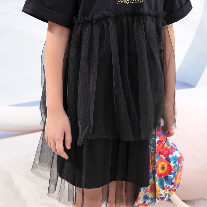 Đầm bé gái JOOKYLI cotton Bloom phối voan 43G0987