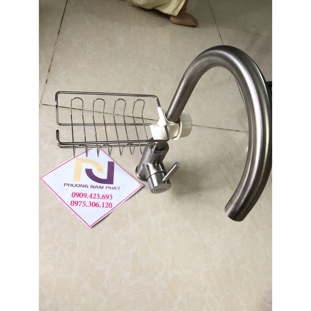 Giá khay để miếng rửa chén bát INOX gắn trên vòi chén TIỆN LỢI CHĂC CHẮN dễ lắp đặt | BigBuy360 - bigbuy360.vn