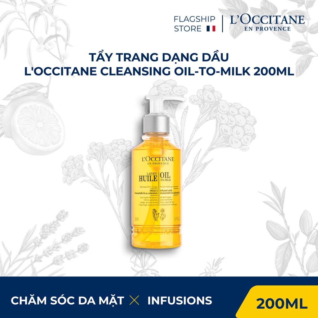 Tẩy trang dạng dầu L'Occitane Cleansing Oil-to-Milk 200ml