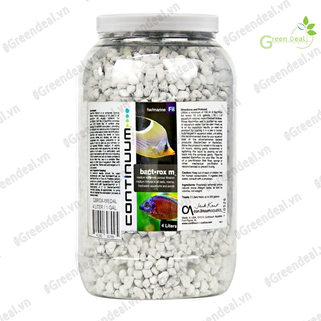 CONTINUUM AQUATICS - Bact-Rox M (Hộp 4 Lít) | Vật liệu lọc cho hồ cá biển, hồ cá thủy sinh