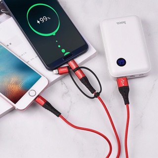 Hoco X38 4in1-Cáp sạc nhanh 4 đầu ( 2x Lightning, Micro-USB, TYPE-C)