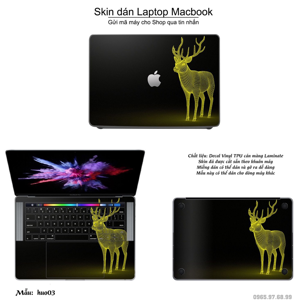 Skin dán Macbook mẫu Con hươu (đã cắt sẵn, inbox mã máy cho shop)