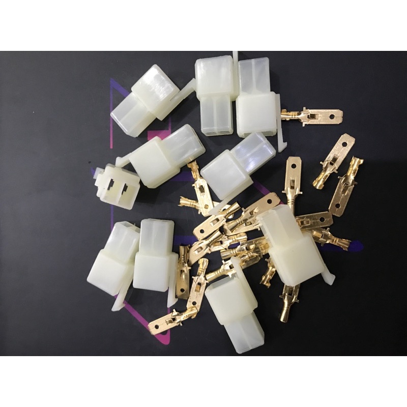 Bộ giắc nhựa cái  2P 6.3 kèm cos ( bịch 10 bộ )