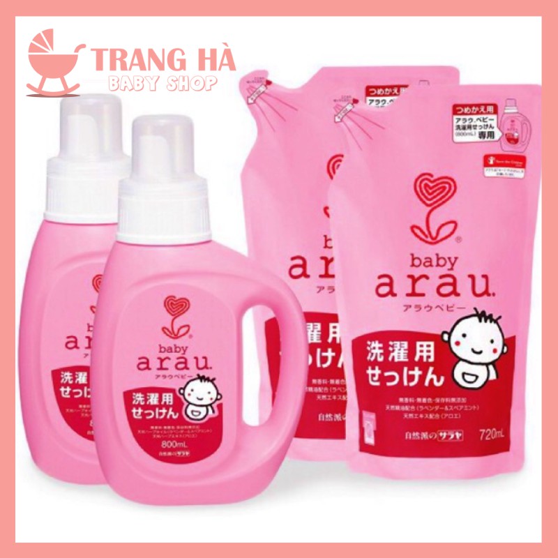 🍑🍒Nước Giặt Arau Baby Nhật Bản (Chai 800ml + Túi 720ml)