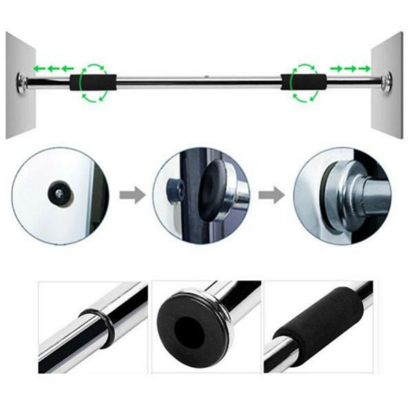 Dụng cụ hít xà đơn treo tường giảm mỡ tăng cơ kích thước 60cm- 100cm- xà đơn