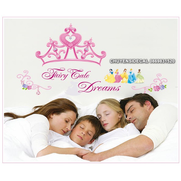 Decal trang trí tường - Vương Miên Hồng Disney