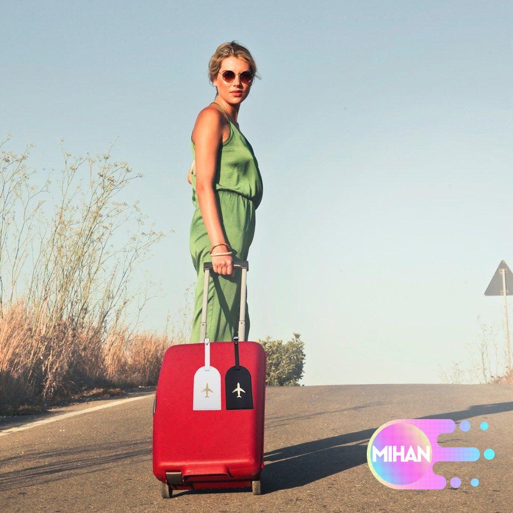 MIHAN1 Identifier Suitcase Labels Bag Pendant Name ID Address Tags Luggage Tag Portable Travel Accessories Reusable Privacy Cover Suitcase Baggage Bag Tag Leather/Multicolor