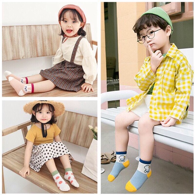 Set 5 đôi tất Hàn Quốc hàng đẹp cho bé trai/ bé gái