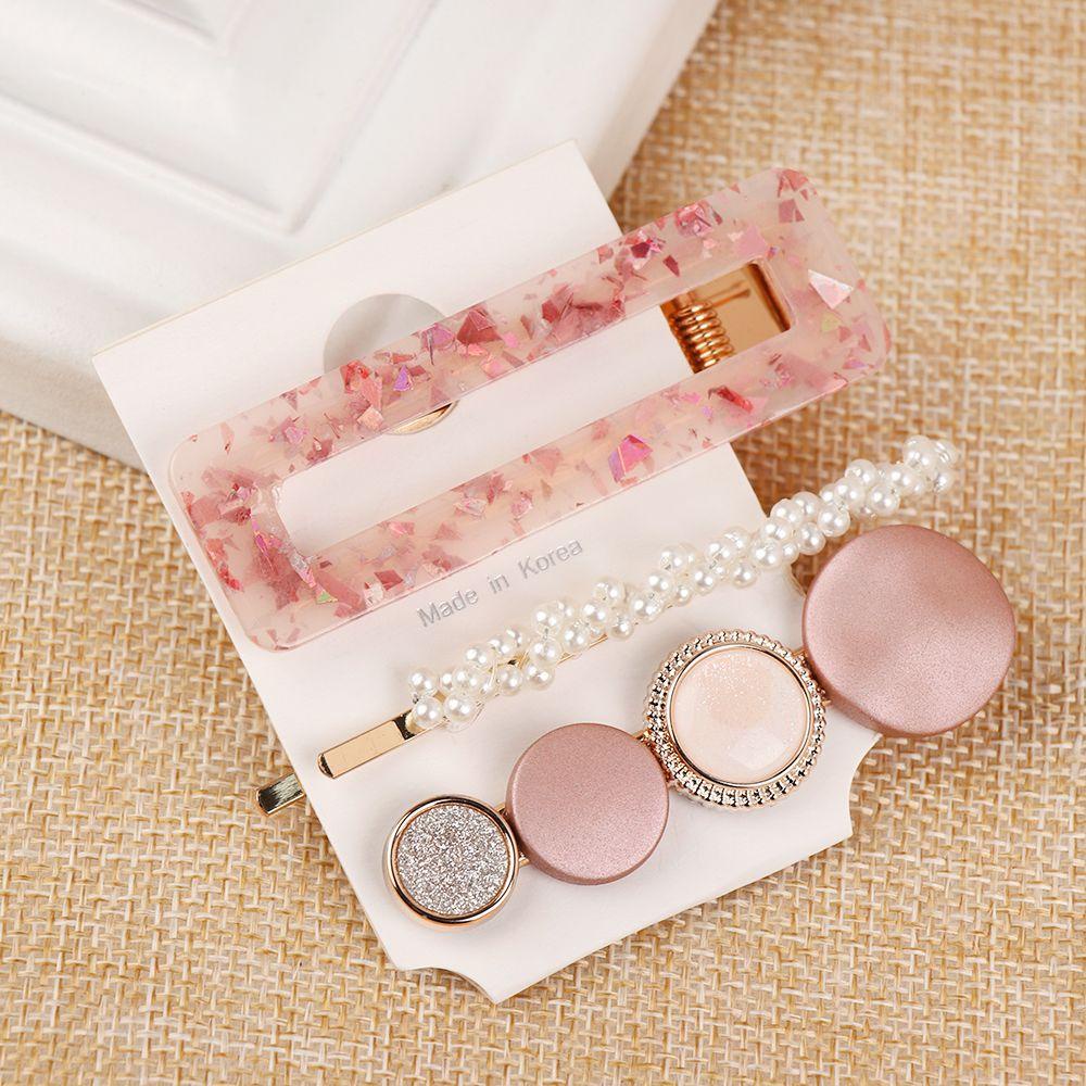 BORAG Set 3 Kẹp Tóc Ngọc Trai Thời Trang Cho Nữ