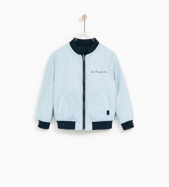 Áo phao zara bomber 2 mặt bé trai