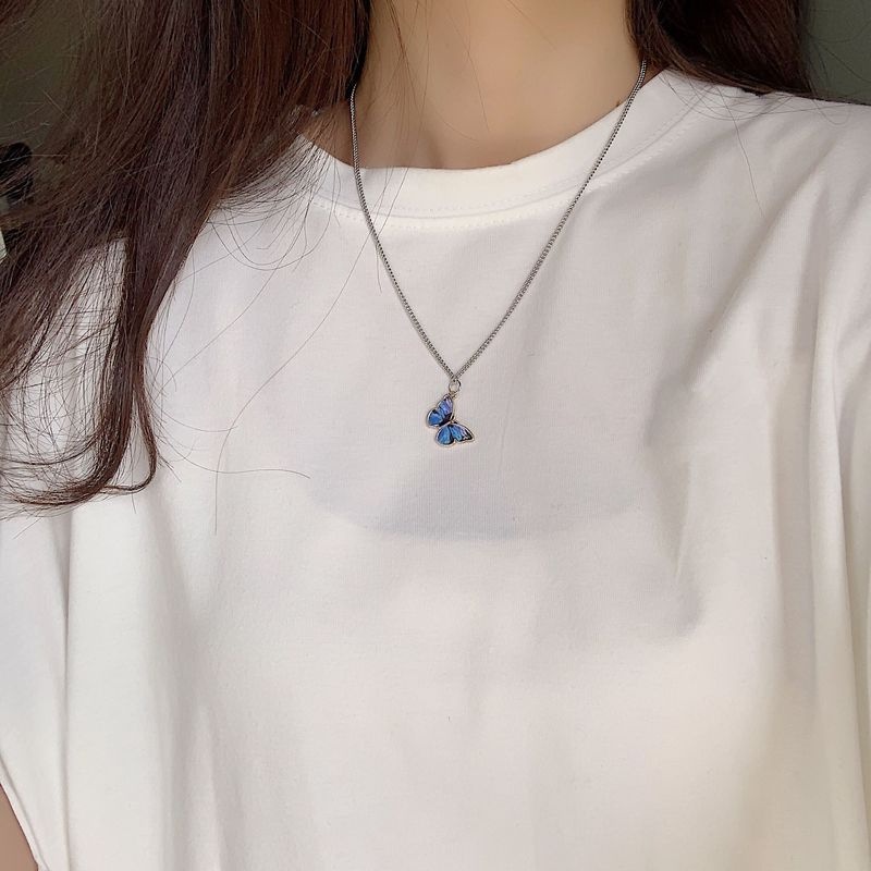 Vòng Đeo Tay Dạng Chuỗi Xích Phối Mặt Hình Bướm Xanh Dương Phong Cách Hàn Quốc Cổ Điển Quyến Rũ Thời Trang Cho Nữ