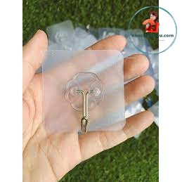 Móc Dán Tường Siêu Dính Trong Suốt Chịu Lực Tốt Treo Tường Chắc Chắn 6x6 cm