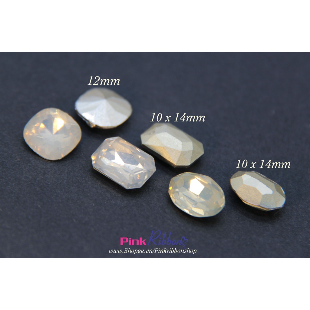 SET 10 HẠT - Charm nhựa trong mài giác giả đá