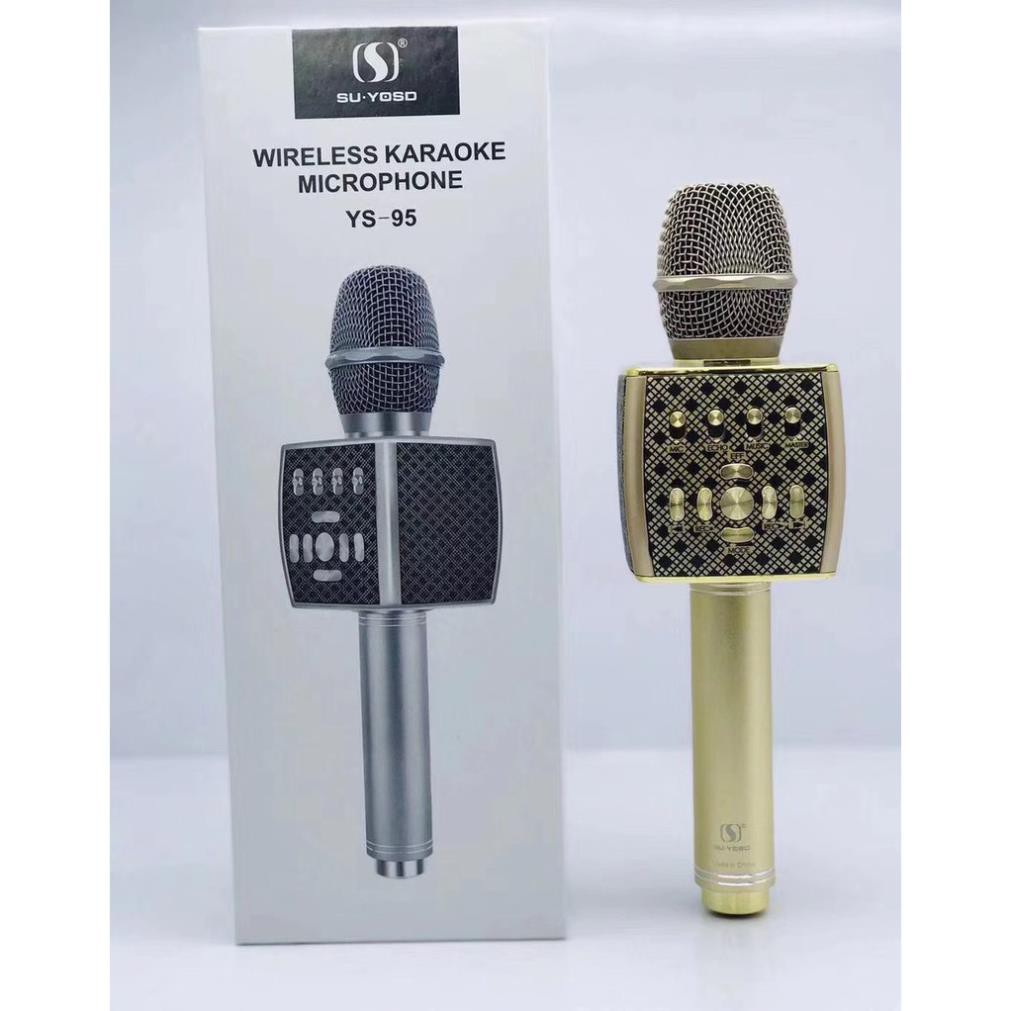 Micro Karaoke Bluetooth Cao Cấp YS-95 Tích Hợp Loa Bass Không Dây Dùng Hát Tại Nhà Hoặc Livetream