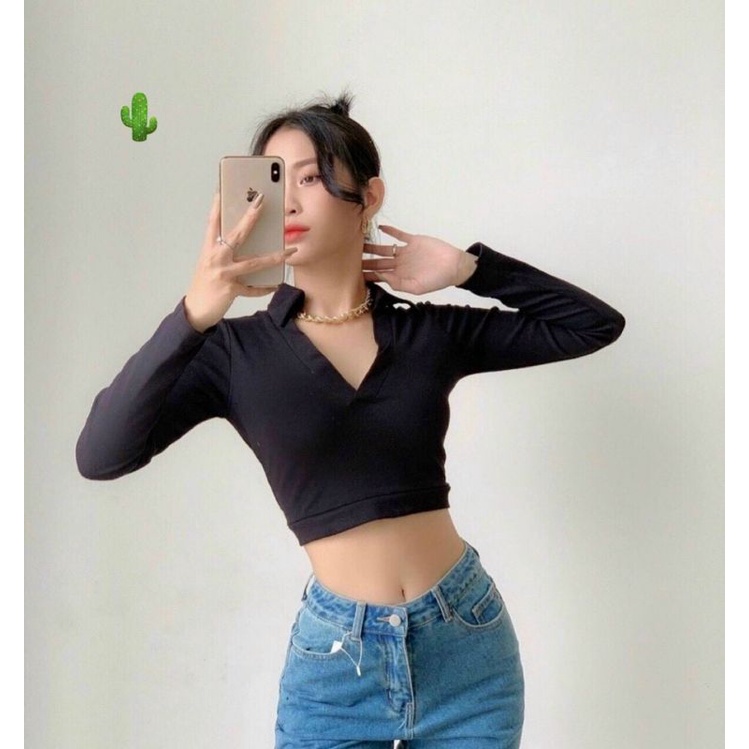 Áo croptop cổ V hở lưng siêu hot (A15.BC)
